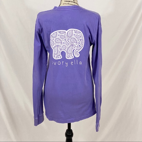 Ivory Ella Purple Long Sleeve Tee Size Small - Picture 2 of 3